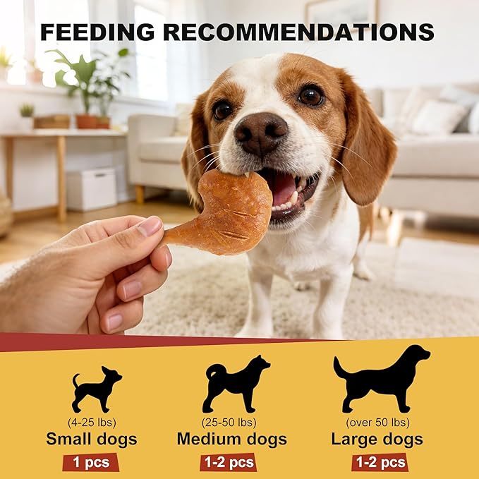 PETPHABET Rawhide Free Dog Chew Bones - 11 Count Grilled Chicken Leg Dog Chews for Small Medium Breeds, Healthy Puppy Treats for Training & Teething, Made with Real Chicken, Natural Smoky Flavor
