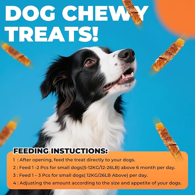 Dog Treats, Sweet Potato wrap Chicken Jerky Pack Healthy raw Skin no Doggie Snack Chicken Jerky Low-Fat, high-Protein Textured Snack for Medium-Sized and Small to Large Dogs (16 Ounces)