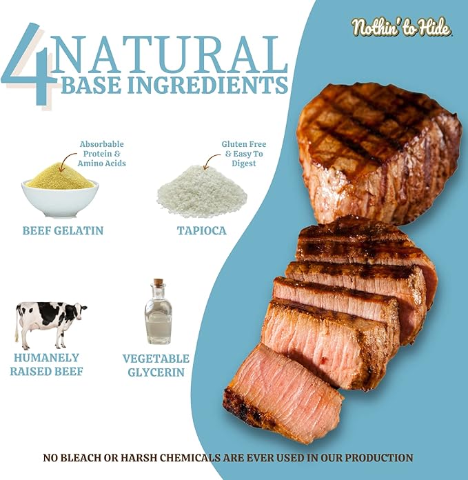 Fieldcrest Farms Nothing to Hide Natural Rawhide Alternative Twist Stix for Dogs - 3 Pack (30 Sticks) Premium Grade Easily Digestible Chews - Great for Dental Health (3 Count (Pack of 1), Beef)