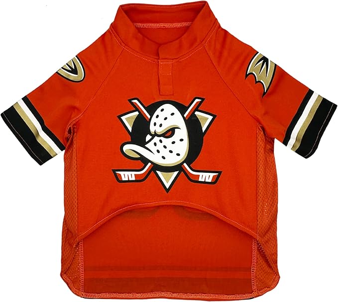 Pets First NHL Anaheim Ducks Jersey for Dogs & Cats, Large. - Let Your Pet Be A Real NHL Fan!