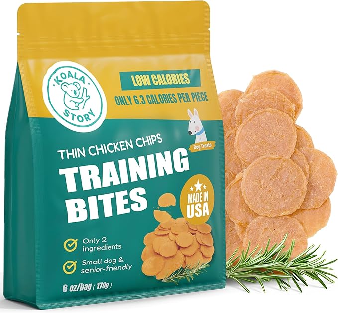 Dog Chicken Chips Treat - 6 oz, 100% Natural Ingredient Made in USA, High Protein Low Calorie Pet Training Chew Jerky Dried Food, Healthy Pet Supplies for Medium, Large Breeds & Puppy