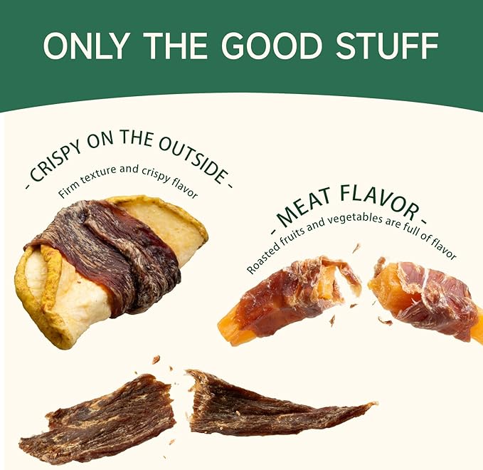 MeatyWay Duck & Fruits and Vegetables Wrapped Dog Treats, High Protein, Low Fat, 100% Natural & Healthy Duck Breasts, Healthy and Natural Pear & Sweet Potato Dog Training, 300g/10.58 oz. (Pack of 3)