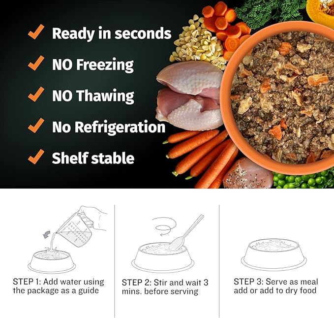 Bully Max Wet Dog Food for Adults & Puppies - Dehydrated High Protein Instant Fresh Soft Dog Food with Chicken - Healthy Muscle Growth for Small & Large Breeds - 4 Dry Pounds (Makes 11 lbs. Wet Food)
