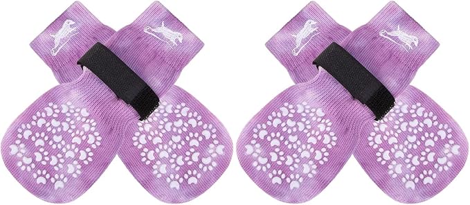 EXPAWLORER Anti Slip Dog Socks to Prevent Licking Paws, Dog Shoes for Hot Pavement, Dog Booties for Small Medium Large Senior Dogs, Traction Control Boots & Paw Protectors for Hardwood Floors