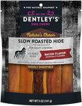 Dently Nature`s Chews Slow Roasted Hide Bacon Flavor for Heavy Chewers 5 oz Bag / Plus 1-Doggie Waste Roll