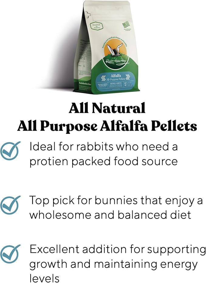 Rabbit Hole Hay - All Natural Alfalfa Pellets for Small Pets - 20 lb Box - Premium Blend
