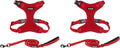 Voyager Step-in Lock Dog Harness w Reflective Dog Leash Combo Set with Neoprene Handle 5ft - Supports Small, Medium and Large Breed Puppies/Cats by Best Pet Supplies - Red, L (Pack of 2)