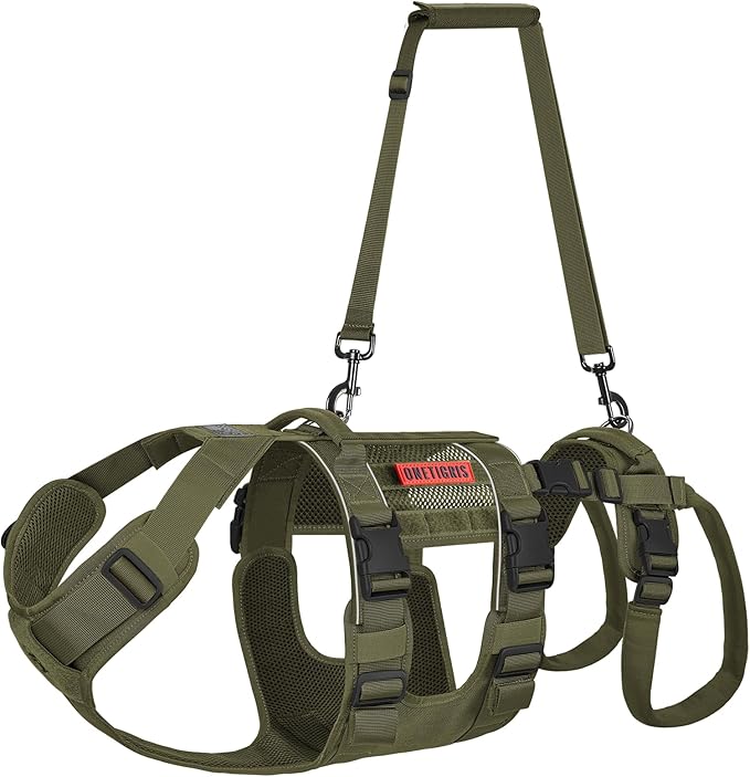 OneTigris Breathable Dog Lift Harness for Medium Sized Dogs, Dog Sing for Large Dogs Hind Leg Support, Hip Support Brace Front Leg Vrace (Green, X-Large)