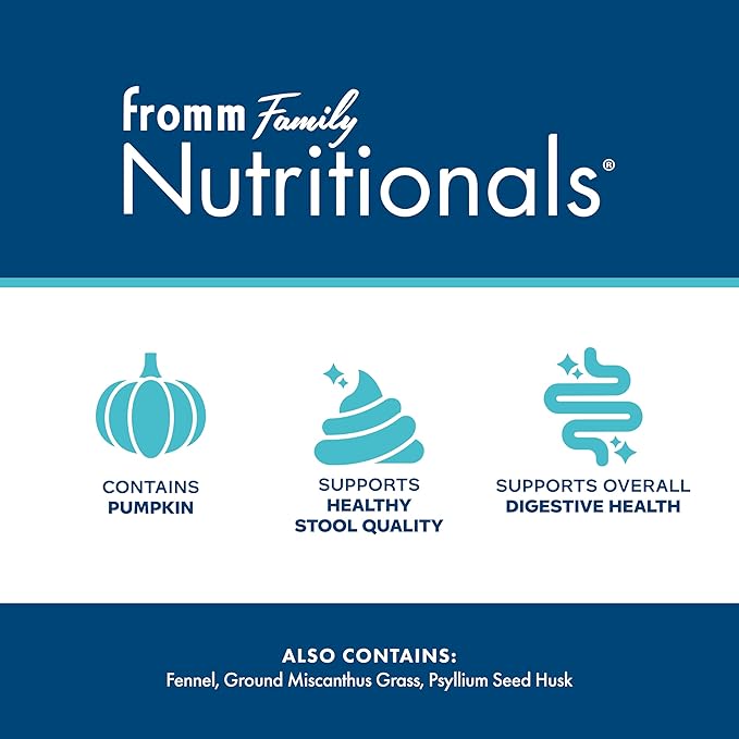 Fromm Family Nutritionals Digestive Functional Dog Treats - Premium Dog Treats to Support Digestive Issues, Upset Stomachs, & Diarrhea - Contains Pumpkin - 6 oz