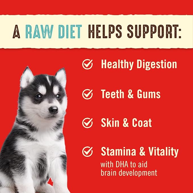 Stella & Chewy's Perfectly Puppy Freeze-Dried Raw Beef and Salmon Dinner Patties Dog Food, 14 oz. Bag (Pack of 6)