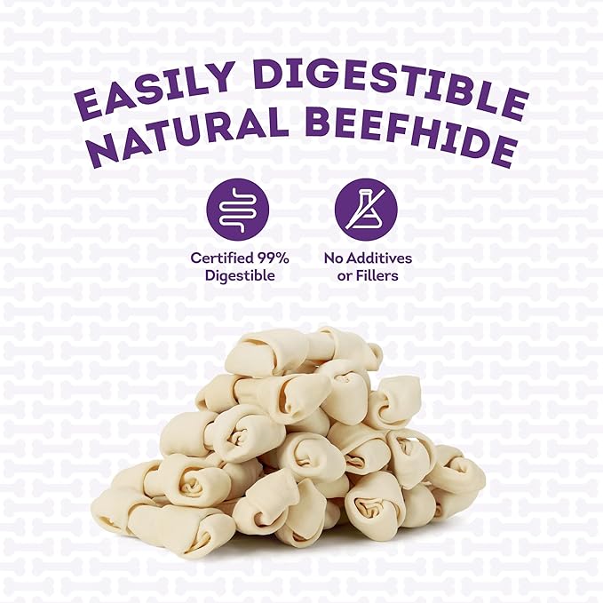 American Sourced Beefhide Bones 4-5" Dog Chew Treats - Natural Flavor, 22 Count/1 Pack