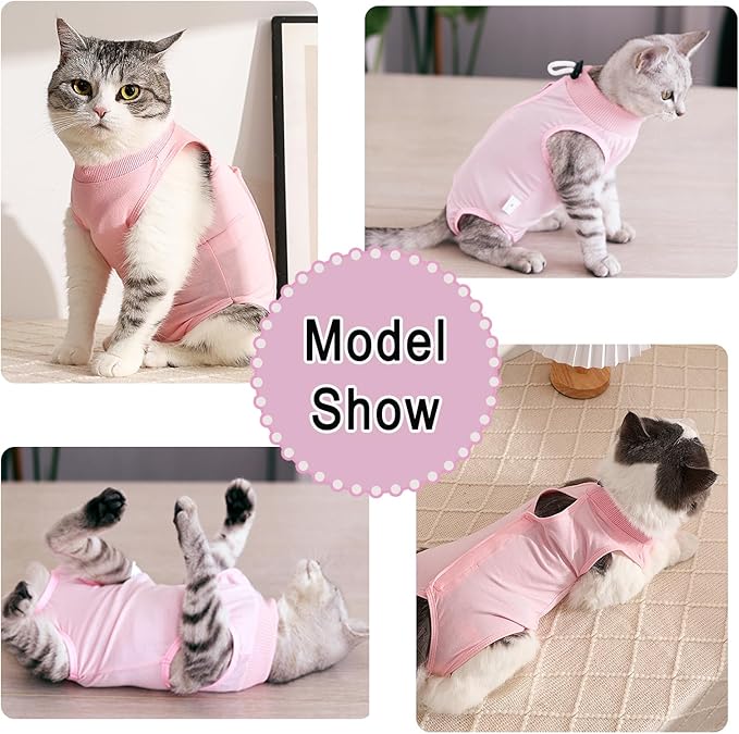 cat Recovery Suit Soft Cat Surgery Recovery Suit Female Cat Onesie for Cats After Surgery,Cone E-Collar Alternative Anti-Licking Protective Outfit Pet Surgical Recovery Pajama Suit