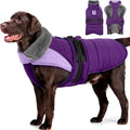 MIGOHI Comfortable Large Dog Coat - Waterproof Dog Coat with Reflective Strips,Windproof XXL Dogs Jacket with Warm Turtleneck, Snow Coats for Large Dogs,Labrador Golden Retriever,2XL,Purple