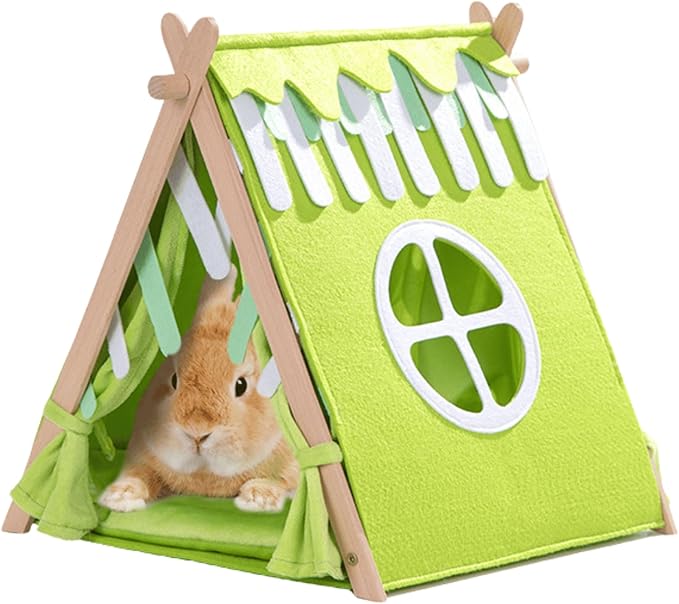 Rabbit Hideout, Small Animal Houses and Habitats, Guinea Pig Tent Tunnel Cages for Guinea Pigs, Hamster, Rats, Bunny and Other Small Animals, Rabbit Cages Accessories