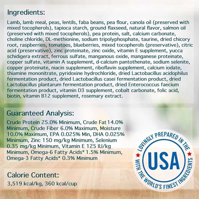 Chicken Soup for the Soul All Natural Premium Grain-Free All Life Stage Dry Dog Food, Real Meat First Ingredient, No by-Products, Added Taurine Supports Heart Health, Lamb & Pea, 4lb (Pack of 2)
