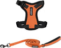 Best Pet Supplies Voyager Step-in Lock Pet Harness w Reflective Pet Leash Combo Set with Neoprene Handle 5ft - Supports Small, Medium and Large Breed Puppies/Cats - Orange/Black Trim, XXXS