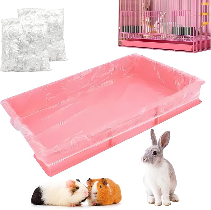 50 Pcs Disposable Cage Liners 35.4' X 23.6'' - Clear, Plastic Toilet Film for Bunny, Hamster, Totoro, Hedgehog, Guinea Pig & Small Animal Habitats