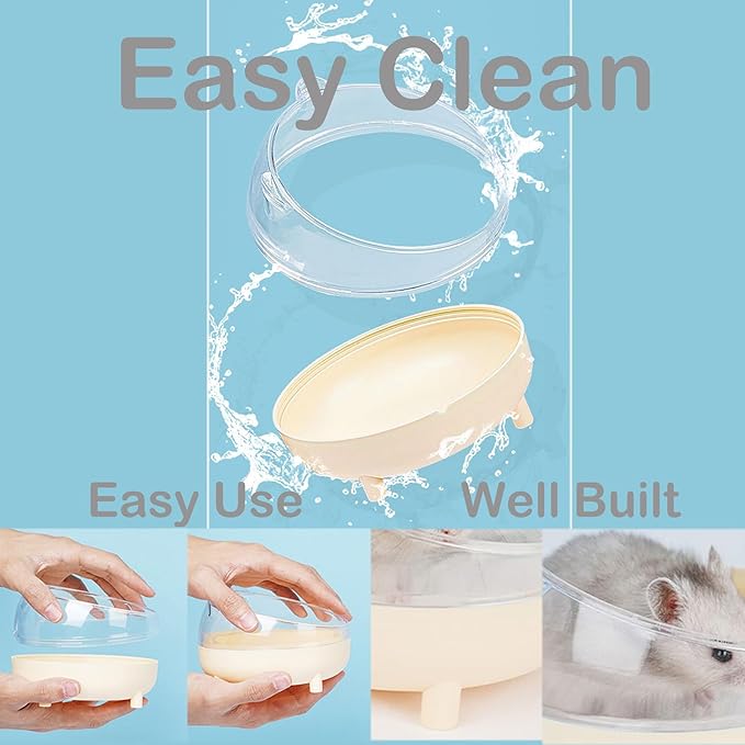 Meow&Woof Hamster Sand Bath Container, Large Sandbox Toilet Gerbil Batheoom, Tiny Chinchilla Dust Bathtub Sand Bath Box for Hamster Cage Accessories 6.5 Inch-Light Green