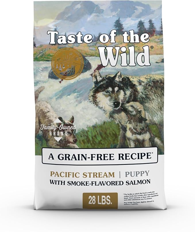 Taste of The Wild Pacific Stream Grain-Free Dry Puppy Food with Smoke-Flavored Salmon 28lb