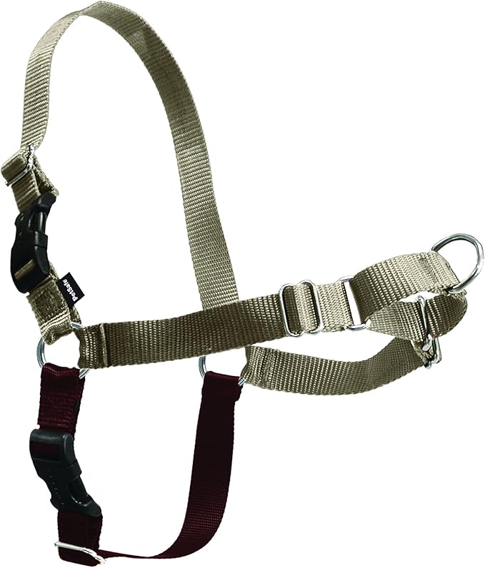 PetSafe Easy Walk Harness for Dogs - Pull-Free Walks - Patented Martingale Loop Design - Front Chest Leash Attachment - Comfort Straps - Breathable Harness Design - Small/Medium, Fawn/Brown