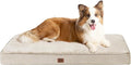 EHEYCIGA Orthopedic Dog Bed Waterproof 35"x23", Memory Foam Pet Bed for Larged Size Dogs, Washable Pet Mat with Removable Cover, Beige