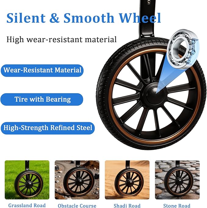 Dog Wheelchair for Back Legs, Lightweight Aluminum Alloy Large Dog Wheelchair with All-Terrain Tires, Adjustable Mobility Support Cart for Disabled Hind Legs Rehab