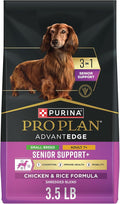 Purina Pro Plan AdvantEDGE Senior Support Plus Small Breed Shredded Blend Chicken and Rice Formula Dry Dog Food - 3.5 lb Bag