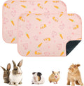 Homimp 2 Pack Guinea Pig Cage Liners,Washable Small Animal Bedding,Waterproof Reusable & Anti Slip Guinea Pig Pee Pad Fast and Super Absorbent Mat for Small Animal Rabbit Bunny Hamster,Pink 16"x24"