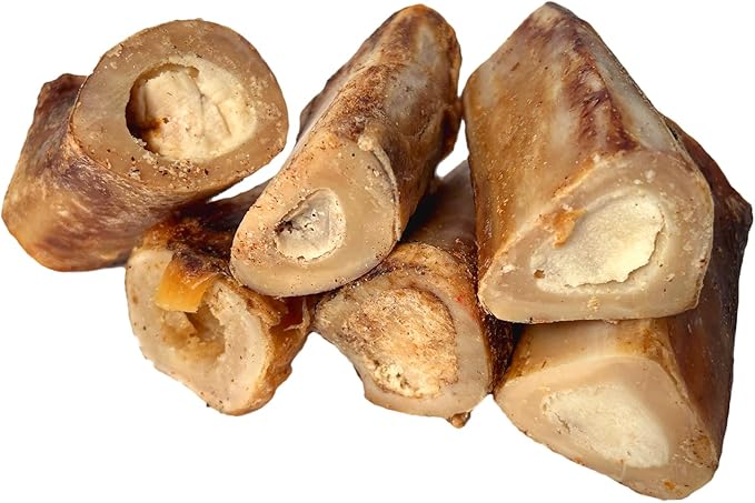 123 Treats Marrow Bones for Dogs - 100% Natural Long Lasting for Aggressive Chewers, Easily Digestible Bone Marrow Dog Treats for Healthy Snacking | (3-4 inches, 6 Count)