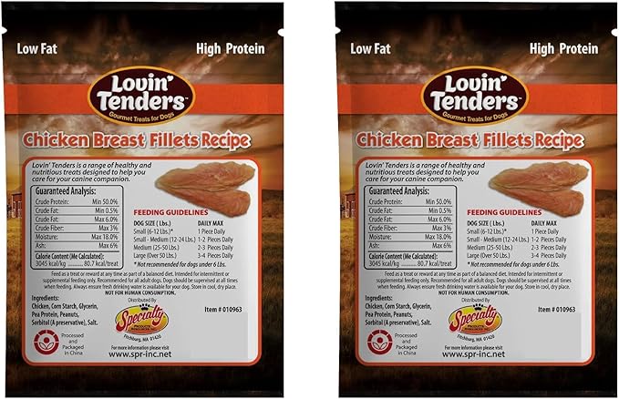 Lovin Tenders Chicken Breast Fillets Dog Treats (2 Pack - 7 oz per Pack)
