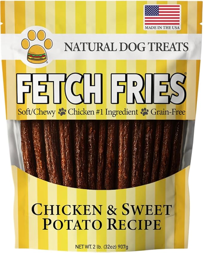 Chicken and Sweet Potato Dog Treats, Soft Chicken Jerky for Small and Large Breeds, Naturally Healthy, Made in The USA (32 oz)