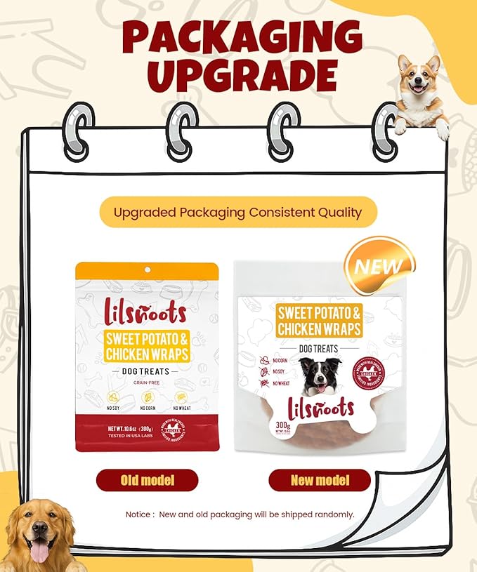 Chicken Wrapped Sweet Potato Dog Treats 10.6oz Chicken Jerky Training Treats for Puppy Dogs Rawhide Gluten Grain Free w/Taurine Dog Snacks Limited-Ingredient Treats Low Fat High Protein