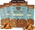 Gaines Family Farmstead Peanut Butter Coated Sweet Potato Dog Bones, 4 pack - 40 oz Bags, Grain-Free, Chewy, Natural Dog Treats for Digestion, Skin, Energy & Immunity – Limited Ingredient, Made in USA