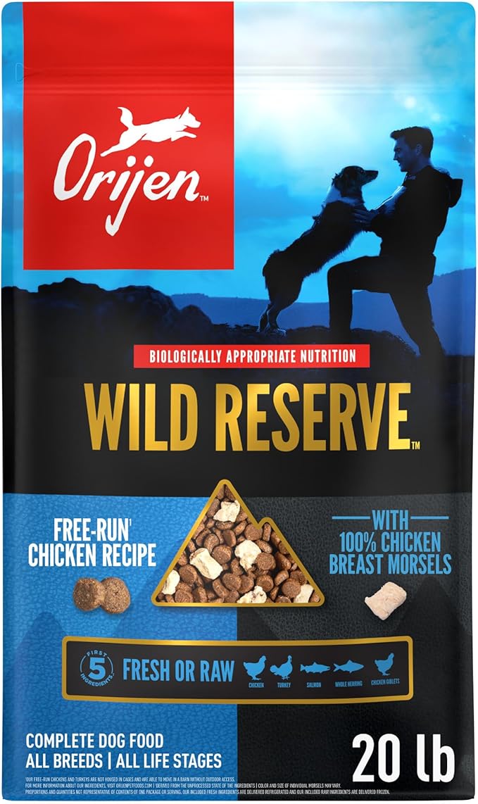 ORIJEN Wild Reserve Dry Dog Food Free-Run Chicken Recipe 20lb Bag