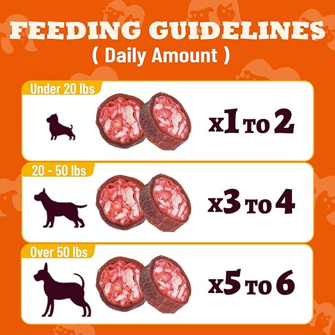 7.05oz Real Duck & Cranberry Filled Roll Dog Treats - Beef Hide Dog Chews for Tartar Control and Dental Care - Puppy Training Treats for All Breed,Large,Small Dogs