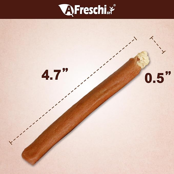 A Freschi srl Chicken Dog Treats, All Natural, Healthy & Easily Digestible, Low-Fat Puppy Chews, Human Grade Training & Rewards Dog Snacks, Rice Sticks, 24 oz Pack
