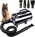 High Velocity Professional Dog Grooming Dryer,Adjustable Temperature and Speed Hair Dryer for Pets with 4 Nozzles