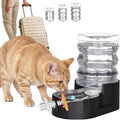 RIZZARI Dog Water Bowl Dispenser: 5L Black Stainless Steel Gravity Feeder with Activated Carbon - Soften Water - Remove Odor - Prevent Urinary Stone to Extend Lifespan - for Small Pets - Patio Garden