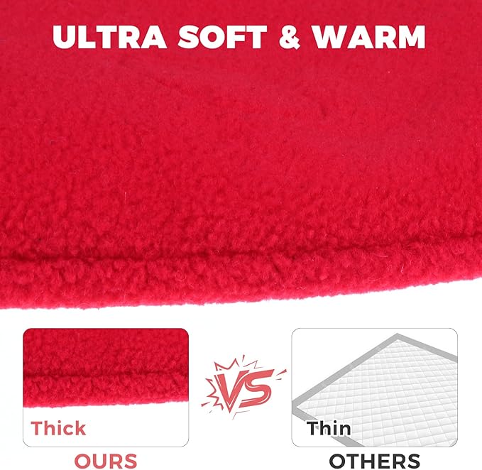Guinea Pig Bedding Mat Washable,Ultra Soft Fleece Warm Small Animal Beds,Absorbent&Waterproof Rabbit Winter Sleeping Pad for Rabbit Hamster Squirrel Hedgehog Chinchilla Ferret,Strawberry 12"x14"