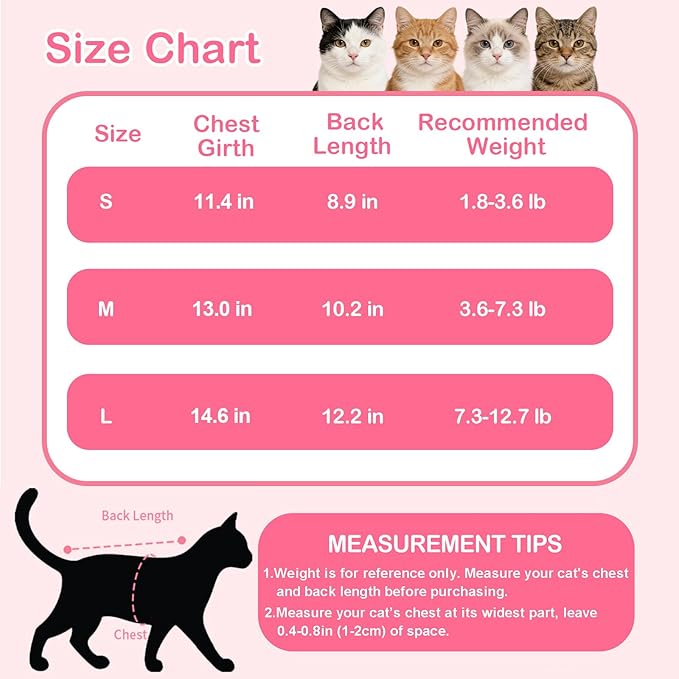 Cat Recovery Suit Cat Onesie for Cats After Surgery, Breathable Cats Surgery Recovery Suit for Female Spay & Abdominal Wounds, Kitten Surgical Onesie Body Suit Anti Licking Cone Alternative