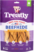 USA Beefhide Braids 7-8" Dog Chew Treats - Chicken Flavor, 6 Count/1 Pack
