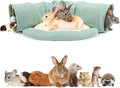 BWOGUE Bunny Tunnel Bed, 2-in-1 Collapsible Tunnel Tubes Toys with Removable Mat Hideout for Cats Kittens Rabbits Guinea Pigs Kitty