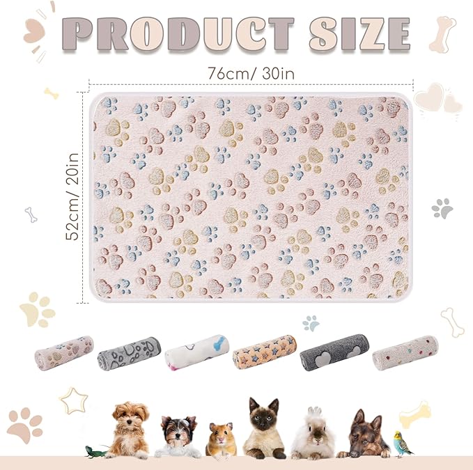 6 Pack Guinea Pig Cage Liner, Washable Guinea Pig Fleece Blankets Bedding Accessories, Flannel Throw Warm Sleep Mat, Pet Pee Pads for Small Animal Hamster Rabbit Puppy Cat, 30x20 Inch