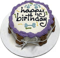 Bubba Rose Biscuit Company: White Birthday Dog Cake - Crunchy Biscuit Texture - Natural Gourmet Treat - Cake - 4.25” 1 Count - Made in The USA