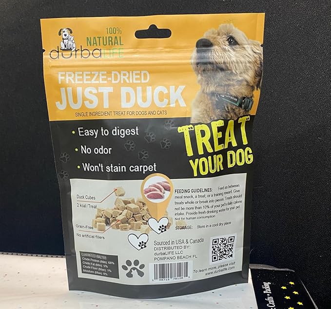 Freeze Dried Raw Duck Bites - Dog & Cat Treats Food Topper, High Protein, Single-Ingredient Composition, Ideal for Picky Eaters & Pets with Allergies (2.0 oz, Just Duck)