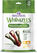 Whimzees Wellness Brushzees Dog Dental Treats, Medium Size Stick, (12 Count)