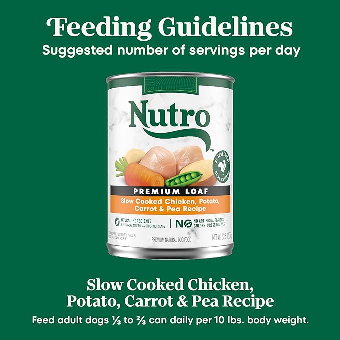 Nutro Natural Choice Premium Loaf Canned Dog Food, Adult Wet Dog Food Chicken Recipe 12.5 oz. cans (12 Count)