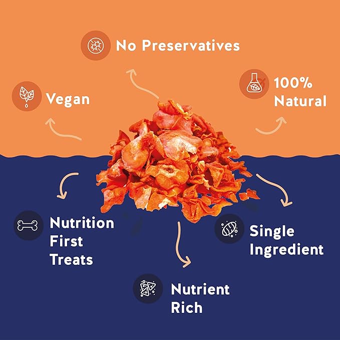 Jack&Pup Just Carrot Chews for Dogs | Single Ingredient Hypoallergenic Dog Treats | Nutritious, Flavorful and All Natural Carrot Dog Treats, Low Fat Low Calorie Dogs Treat (14oz)