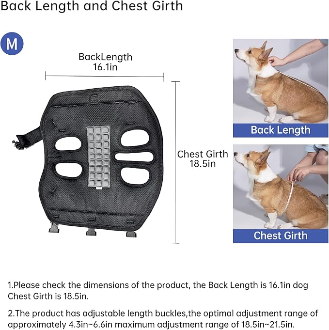 Wakytu Dog Lift Harness for Small Dogs,Dog Backpack Carrier,Adjustable Padded Breathable Straps for Dogs, Disabled, Joint Injuries, Arthritis,M(8.5-17.5LBS)