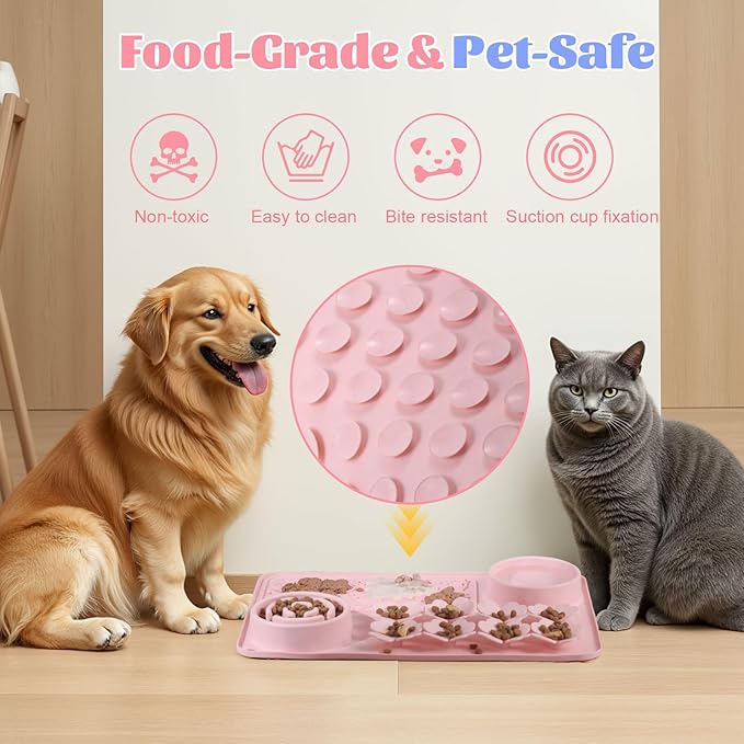 Star&Mi Slow Feeder Dog Bowls, 3-Layer Interactive Dog Puzzle Feeder, Dog Slow Feeder Bowl & Lick Bowl for Dogs, Non-Slip Dog Bowl Slow Feeder for Medium & Large Breeds